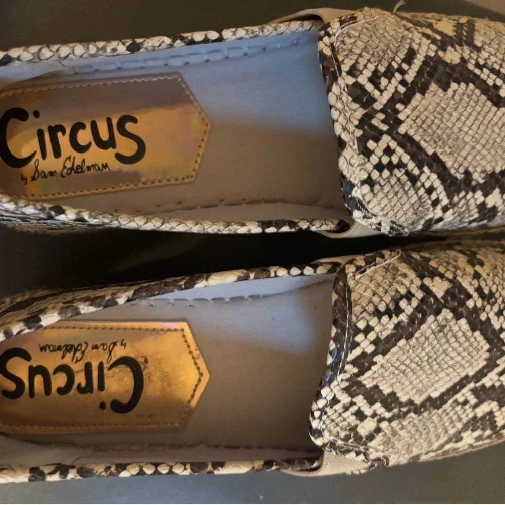 Sam Edelman Khloe Peach Snake Leather Espadrille Flat Size 9.5